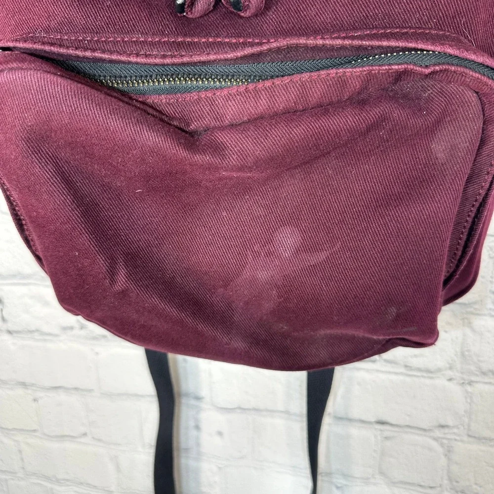 Everlane Modern Snap Backpack Burgundy Twill Laptop Bag Minimalist School Travel